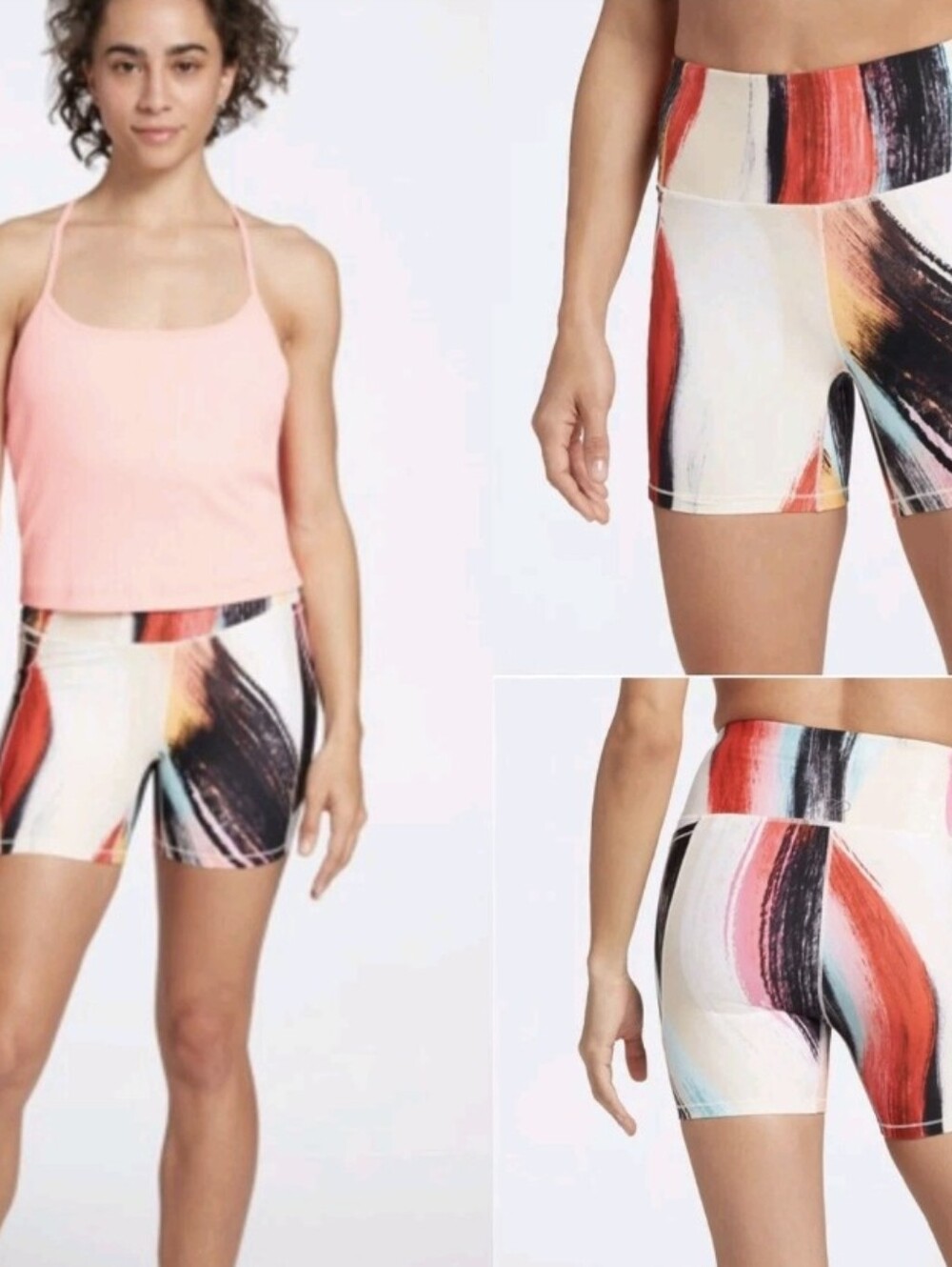 Calia High Rise Biker Shorts Multicolored Size XL NWT